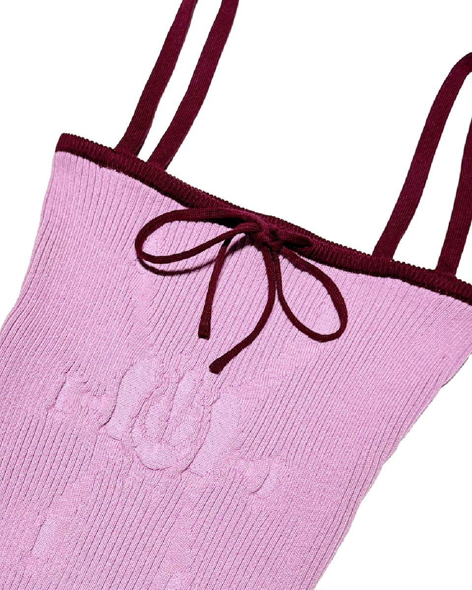 Angel99 Rib Knit Cami Top - Maroon Pink| Happy99