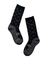
              H99 ☆ Monogram ☆ Mary Jane Socks - Black
            