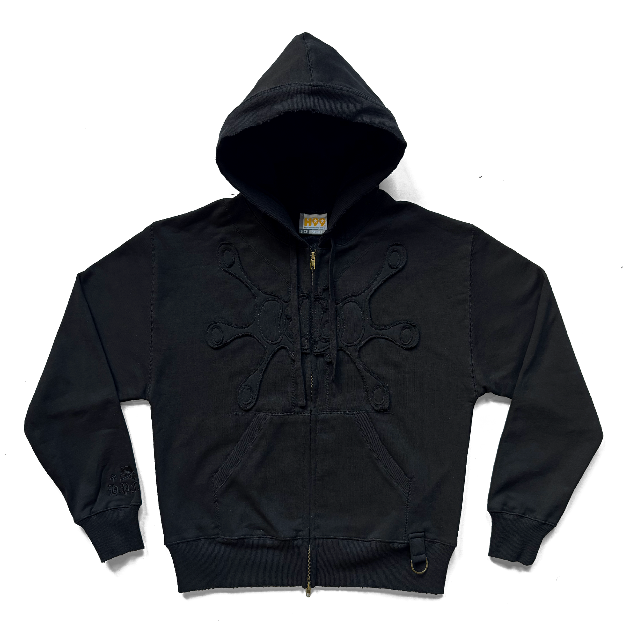 Angel99.interlink Zip-Up Hoodie - Black| Happy99 Angel99.interlink Zip-Up Hoodie - Black| Happy99