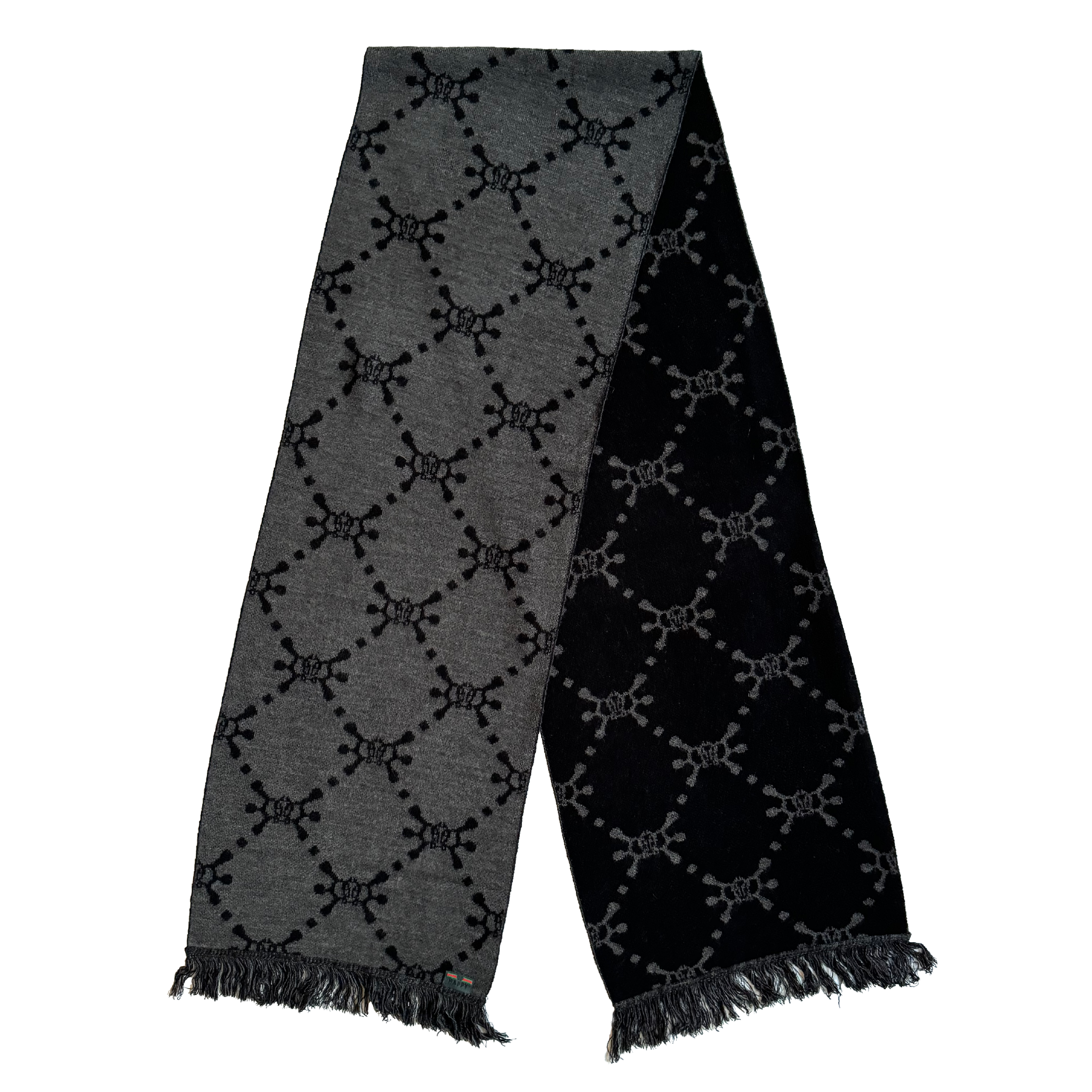 Angel Monogram Scarf - Black/Grey| Happy99