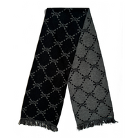 
              Angel Monogram Scarf - Black/Grey
            