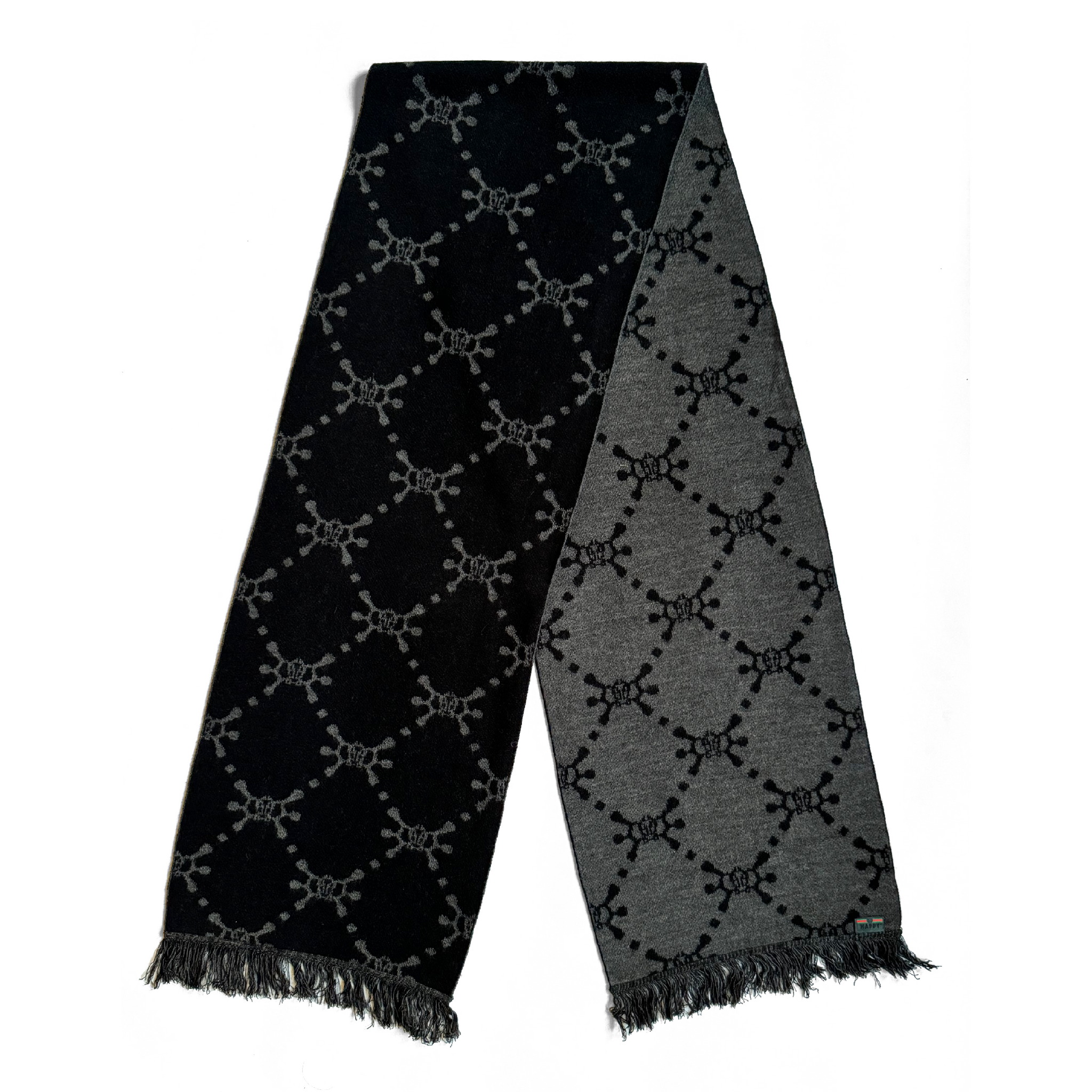 Angel Monogram Scarf - Black/Grey| Happy99