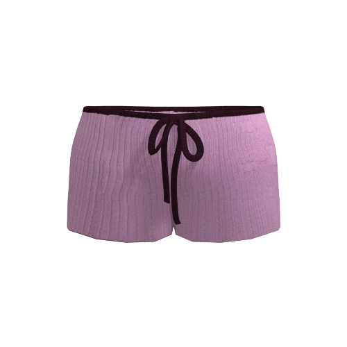 Angel99 Rib Knit Shorts - Maroon Pink