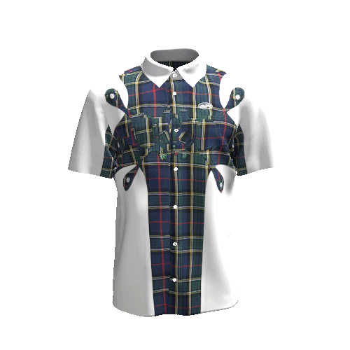 Angel99 2.0 Button Up T-Shirt - White/Plaid