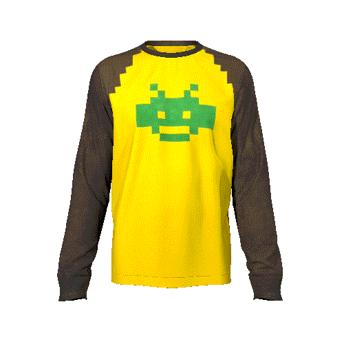 Pixel Raglan Long Sleeve - Brown/Yellow| Happy99