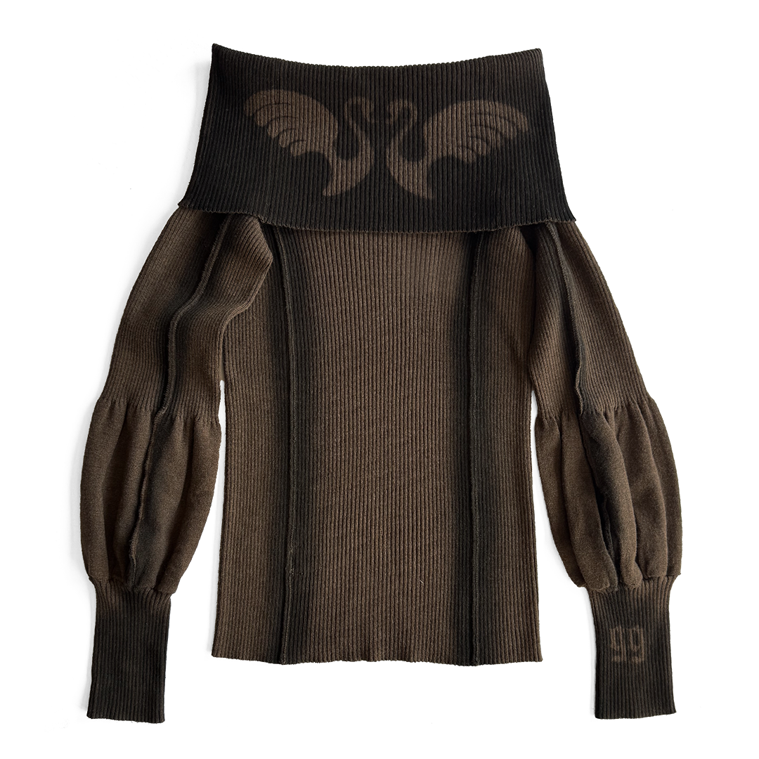 Clover Knit Top - Brown| Happy99