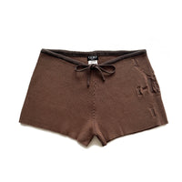 
              Angel99 Rib Knit Shorts - Charcoal Brown
            