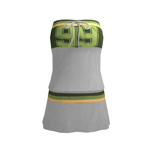 Varsity Knit Dress - Grey/Green| Happy99