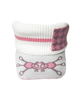 
              Knit Visor - White/Pink
            
