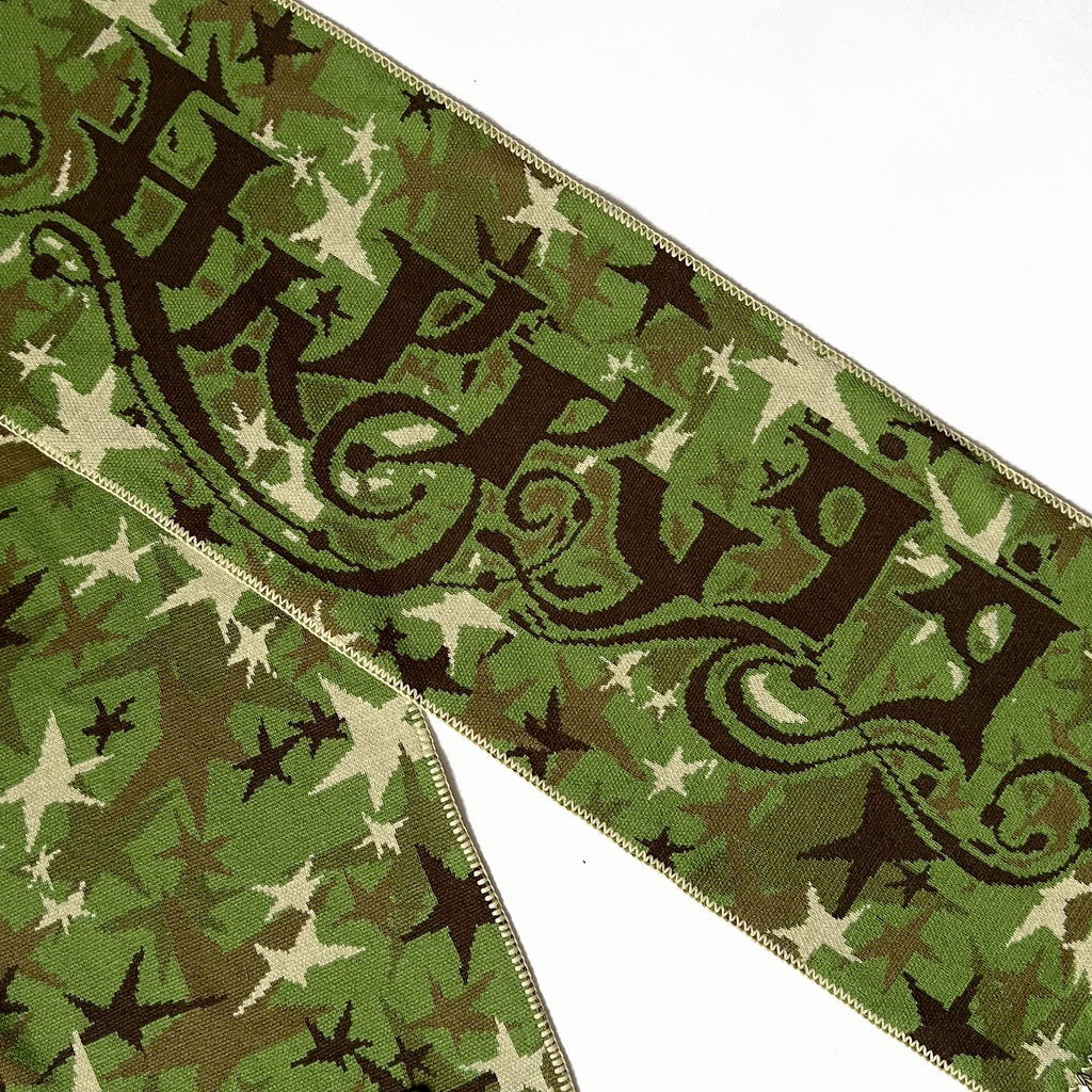 Star Camo Wool Scarf - Green